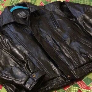 Black Leather Jacket Maxam Brand XXL